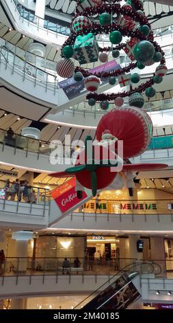 Christmas Elements and Design in Bangkok Shopping Mall, Thailand Stock Photo