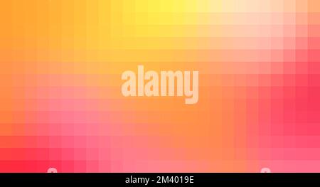 Vibrant summer colors gradient mosaic texture, abstract orange yellow pink red blurred background, banner size, copy space Stock Photo