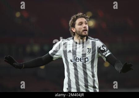 London, UK. 17th Dec, 2022. Manuel Locatelli of Juventus during the Club Friendly match between Arsenal and Juventus at the Emirates Stadium, London, England on 17 December 2022. Photo by Joshua Smith. Editorial use only, license required for commercial use. No use in betting, games or a single club/league/player publications. Credit: UK Sports Pics Ltd/Alamy Live News Stock Photo