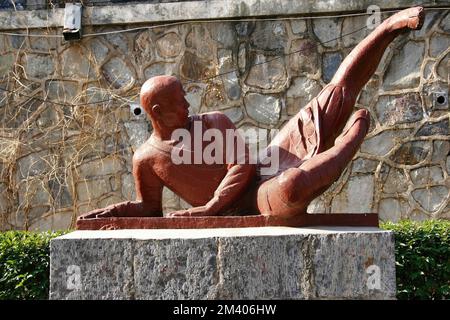 The Shaolin Monastery, also known as Shaolin Temple, is a famous monastic institution that gave rise to the birth of Chan Buddhism and Shaolin Kung Fu Stock Photo