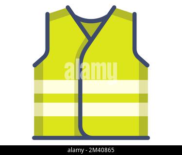 green reflective vest worker on the track. flat vector illustration. Stock Vector