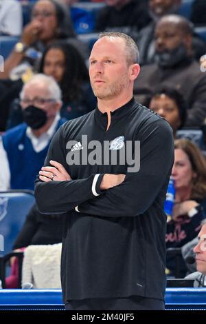 Drake head coach Darian DeVries directs his team against Iowa State ...