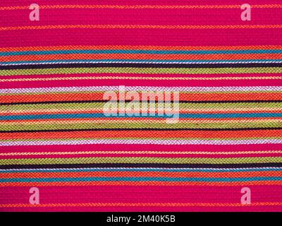 Colorful linear patterns of a cloth dishtowel Stock Photo