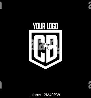 CB initial gaming logo with shield and star style design inspiration Stock Vector