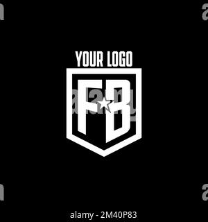 FB initial gaming logo with shield and star style design inspiration Stock Vector