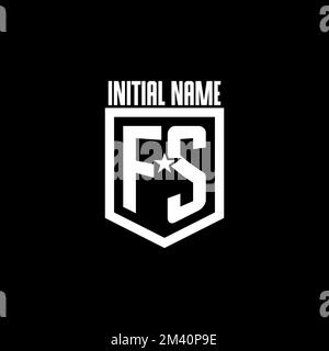 FS initial gaming logo with shield and star style design inspiration Stock Vector