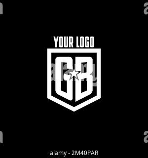 GB initial gaming logo with shield and star style design inspiration Stock Vector