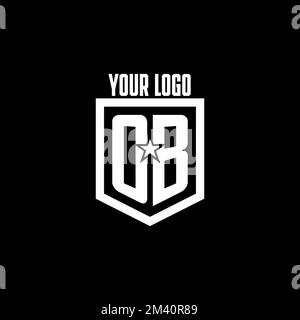 OB initial gaming logo with shield and star style design inspiration Stock Vector