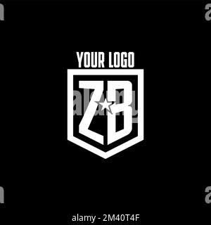 ZB initial gaming logo with shield and star style design inspiration Stock Vector