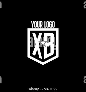 XB initial gaming logo with shield and star style design inspiration Stock Vector