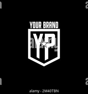 YP initial gaming logo with shield and star style design inspiration Stock Vector