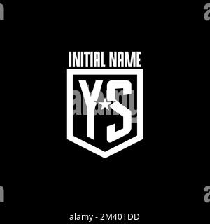 YS initial gaming logo with shield and star style design inspiration Stock Vector