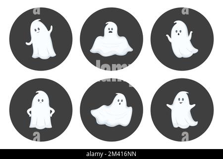 Set of ghost avatars. Vector illustration. Stock Vector