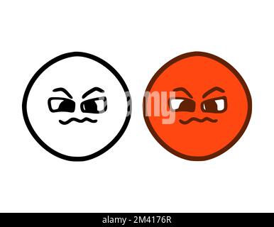 Evil emoticon in doodle style isolated on white background Stock Vector