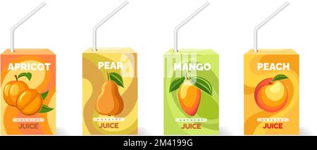 Fruit juice packets Stock Vector