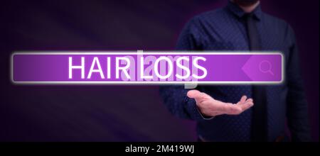 Text caption presenting Hair Loss. Business approach Loss of human hair from the head or any part of the body Balding Stock Photo