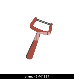 Kitchenware potato peeler. Vector handdrawn kitchen utensile. Cartoon cookware Stock Vector