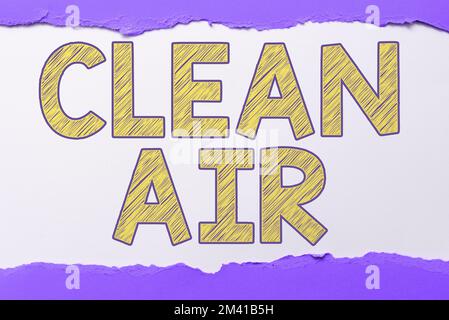 Conceptual caption Clean Air. Business concept air that has no harmful levels of dirt and chemicals in it Stock Photo