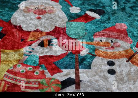 Complex design featuring Santa Claus and a snowman, used for various projects Stock Photo