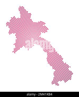 Laos dotted map. Digital style shape of Laos. Tech icon of the country with gradiented dots. Awesome vector illustration. Stock Vector