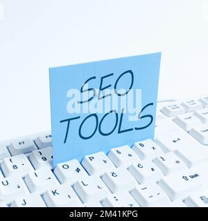 Text caption presenting Seo Tools. Internet Concept process of affecting online visibility of website or page Stock Photo