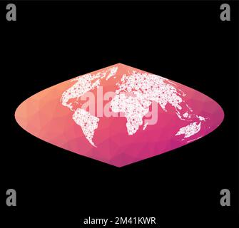 World map. Globe in sinusoidal projection, plain style. Outline vector ...