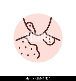 Psoriasis line icon. Dermatology disease. Skin problem Stock Vector