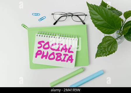 Conceptual display Social Phobia. Business idea overwhelming fear of social situations that are distressing Stock Photo