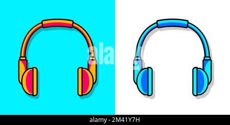 Colorful Headphones Icon Logo Music Vector Illustration Stock Vector