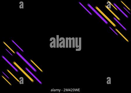 Purple, and orange blurred lines over black background. Stock Photo