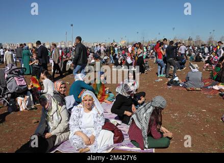 Kurdish people at the Newroz, tradtional New Year festival of the ...