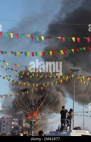 Kurdish people at the Newroz, tradtional New Year festival of the ...