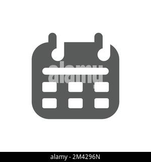 Calendar simple black vector icon. Date plan filled symbol. Stock Vector