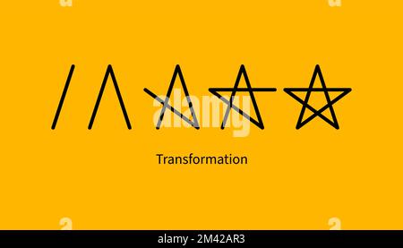 evolution logo, change metaphor, coaching sign Stock Vector