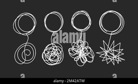 Tangle and untangle set of circles Stock Vector