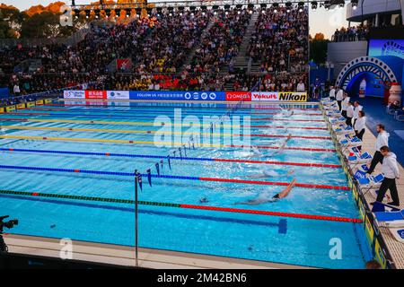 December 18, 2022: MELBOURNE, AUSTRALIA - DECEMBER 18: Athletes competing on day six of the 2022 FINA World Short Course Swimming Championships at Melbourne Sports and Aquatic Centre on December 18, 2022 in Melbourne, Australia (Credit Image: © Chris Putnam/ZUMA Press Wire) Stock Photo