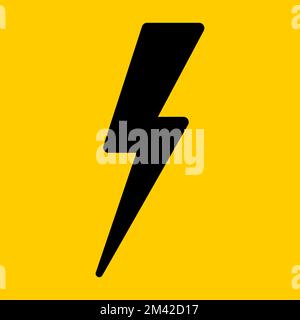 Black lightning on a yellow background. Vector illustration. Stock Vector