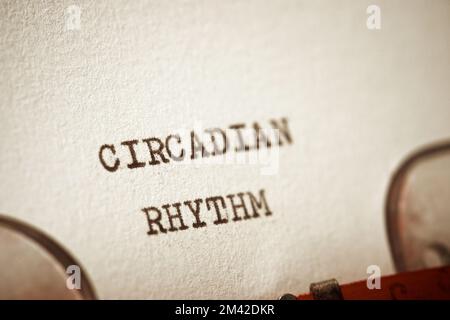 Circadian rhythm phrase written with a typewriter. Stock Photo