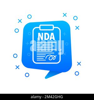 NDA - Non disclosure agreement Document, contract. Privacy, Agreement document. Stock Vector