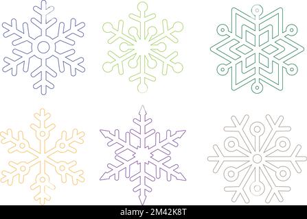 Snowflake Coasters Digital Vector File for Laser Cutter. Stock Vector