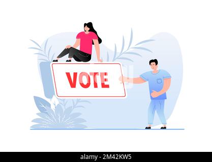 Vote button with cursor. Pointer click. Vector web button. Stock Vector