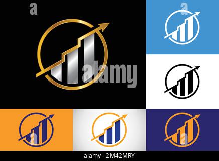 Modern color variation finance and accounting logo design vector ...