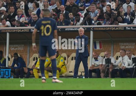 LUSAIL, QATAR - DECEMBER 18: Player of France Didier Deschamps reacts during the FIFA World Cup Qatar 2022 Final match between Argentina and France at Lusail Stadium on December 18, 2022 in Lusail, Qatar. (Photo by Florencia Tan Jun/PxImages) Stock Photo