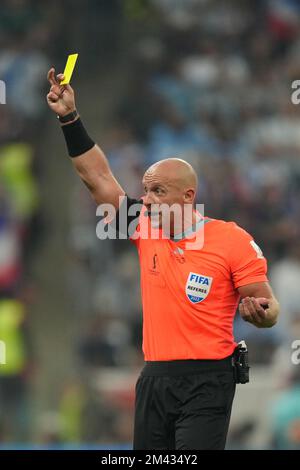 LUSAIL, QATAR - DECEMBER 18: Referee Szymon Marciniak during the FIFA World Cup Qatar 2022 Final match between Argentina and France at Lusail Stadium on December 18, 2022 in Lusail, Qatar. (Photo by Florencia Tan Jun/PxImages) Stock Photo