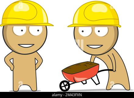 Builders at the construction site Stock Vector