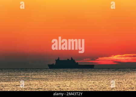 The Royal Netherlands Navy amphibious warfare vessel Johan de Witt ...