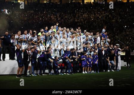 AL DAAYEN - Argentina goalkeeper Franco Armani, Juan Foyth of Argentina, Nicolas Tagliafico of Argentina, Gonzalo Montiel of Argentina, Leandro Daniel Paredes of Argentina, German Pezzella of Argentina, Rodrigo De Paul of Argentina, Marcos Acuna of Argentina, Julian Alvarez of Argentina, Lionel Messi of Argentina, Angel Di Maria of Argentina, Argentina goalkeeper Geronimo Rulli, Cristian Romero of Argentina, Exequiel Palacios of Argentina, Angel Correa of Argentina, Thiago Almada of Argentina, Alejandro Gomez of Argentina, Guido Rodriguez of Argentina, Nicolas Otamendi of Argentina , Alexis Ma Stock Photo