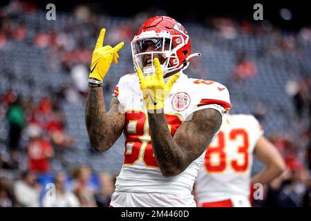 HOUSTON, TX - DECEMBER 18: Kansas City Chiefs tight end Jody Fortson (88)  warms up during the