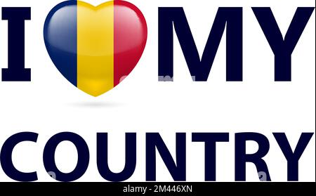 Heart with Chadian flag colors. I Love My Country - Chad Stock Vector