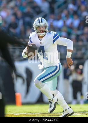 December 18, 2022: Dallas Cowboys tight end PEYTON HENDERSHOT (89)  celebrates after a touchdown during the Jacksonville Jaguars vs Dallas  Cowboys NFL game at TIAA Bank Field Stadium in Jacksonville, Fl on